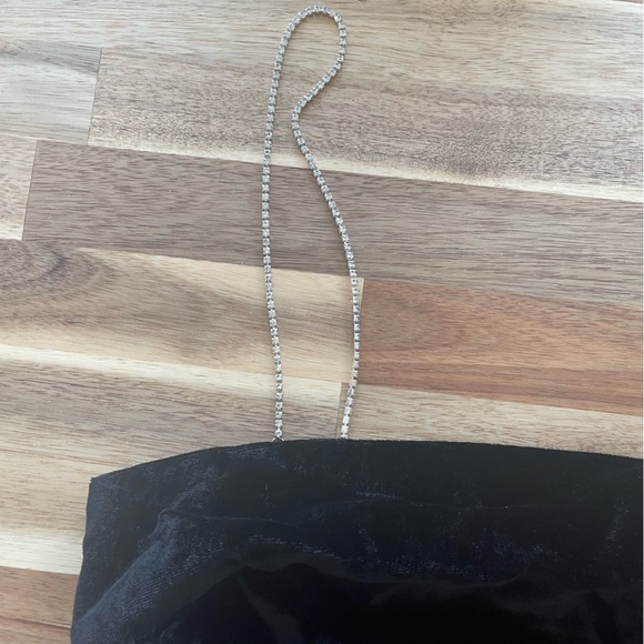 House of Harlow 1960 Velvet Like Rhinestone Wrap Mini Dress - Picture 4 of 6